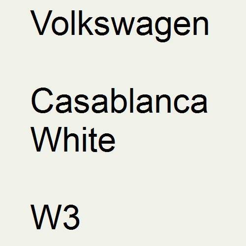 Volkswagen, Casablanca White, W3.